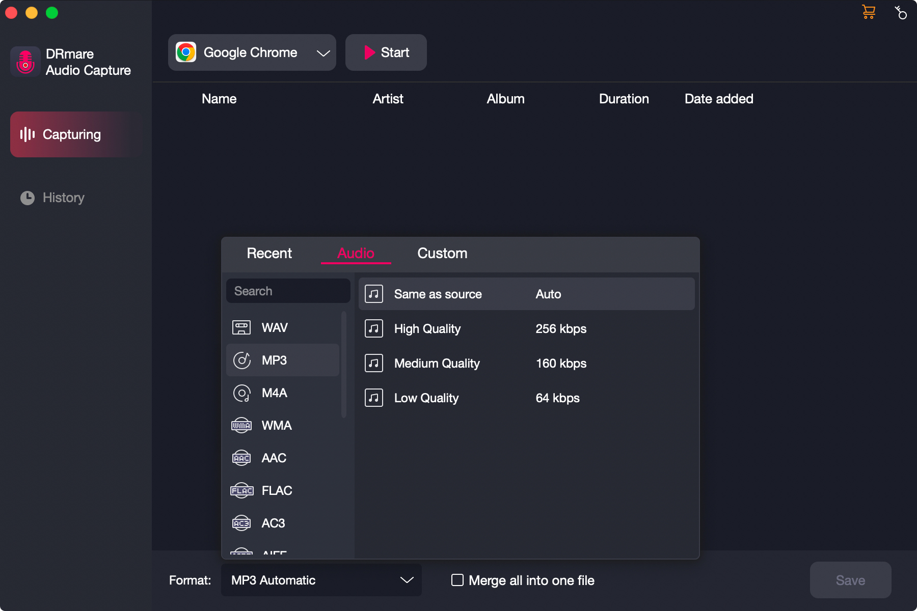 alter tidal audio format