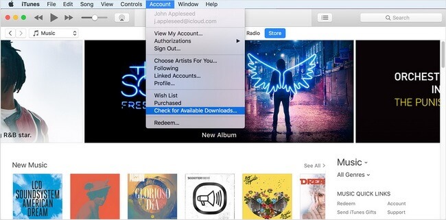 check for available downloads