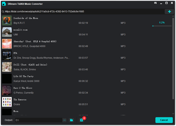 download and share tidal playlists