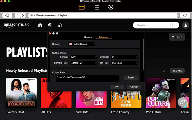 customize amazon music audio format for sd card
